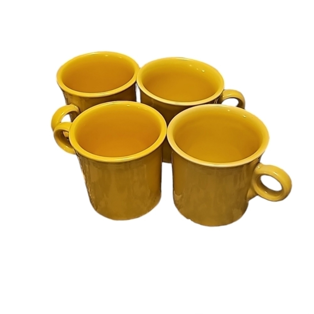 Fiesta ware yellow mugs set of 4